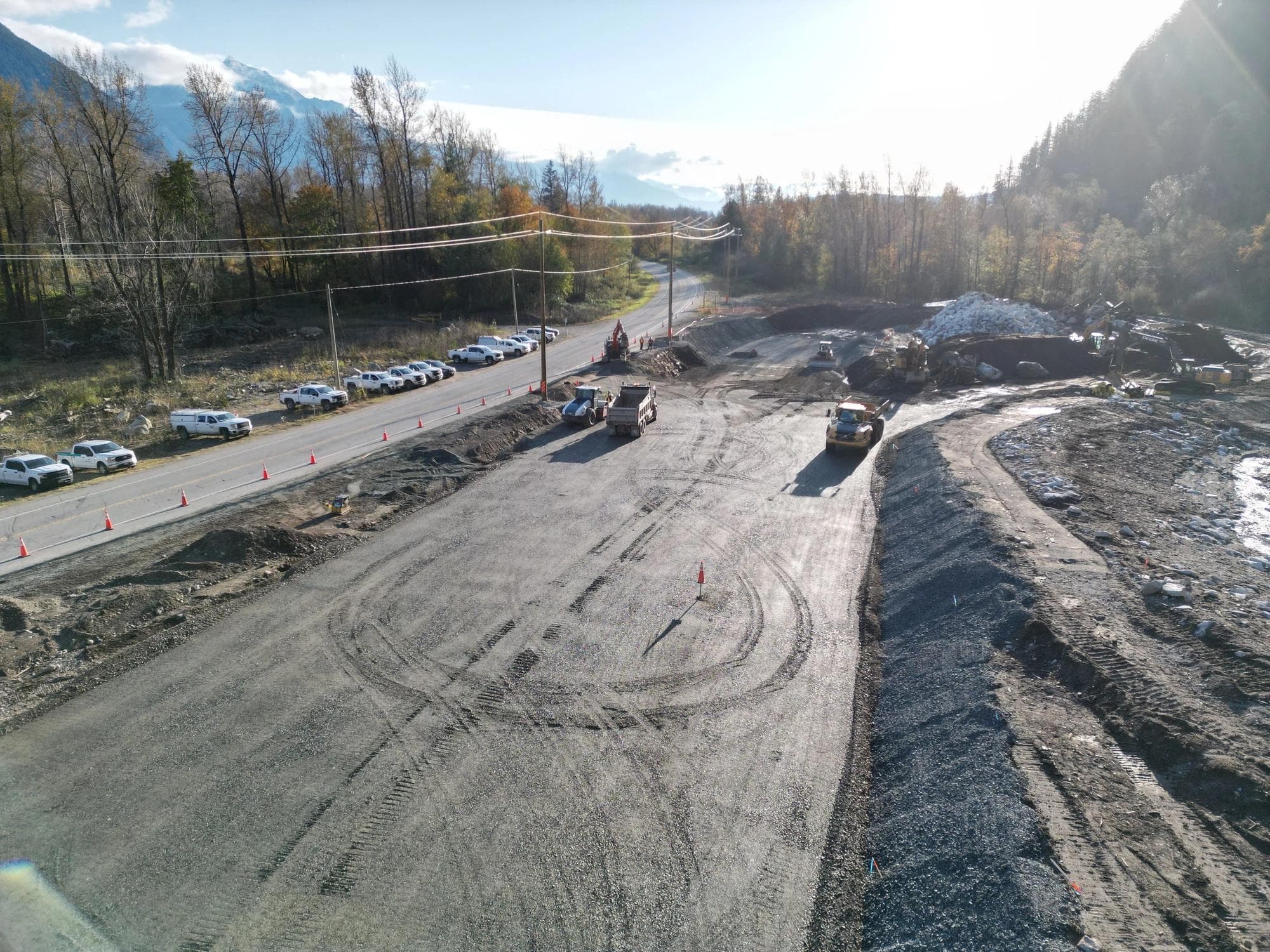 Paving crew at YLW airport in Kelowna
